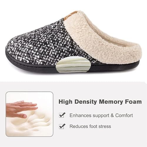 ULTRAIDEAS Women's Indoor Bedroom Slipper with Memory Foam, Gift for Women, Wool-Like House Shoe with Anti-Skid Rubber Sole for Ladies thumbnail 4