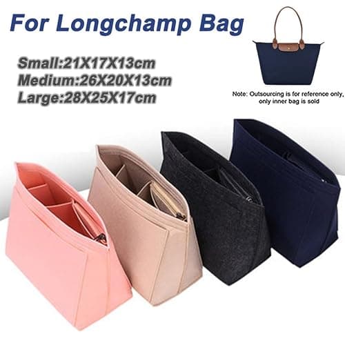 Lckaey Organiseur de sac en feutre pour sac Le Pliage grand modèle,Y012, beige, L - L/11.4*7.3*8.86in - Beige thumbnail 5