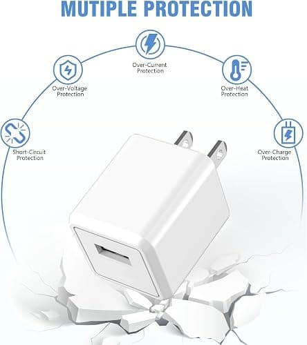iPhone Charger,2Pack 6FT USB Wall Charger Fast Charging USB Cable Charging Cube Travel Plug Block with 6Foot Fast Cuble Lightning Cable Cord for iPhone 14 13 12 11 Pro Max XS XR X 8 7 SE2022 iPad thumbnail 5