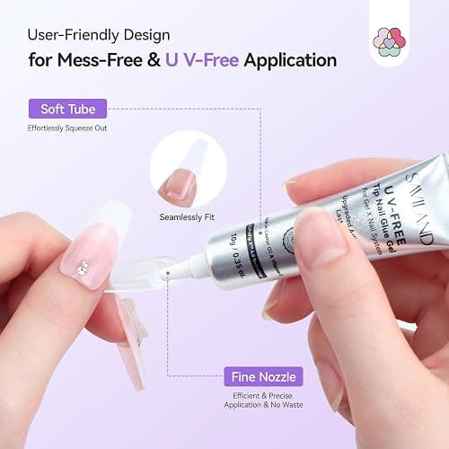 SAVILAND Semi Solid Nail Glue No U V Light Needed: 20g Super Strong Gel Nail Glue for Press Ons 30-Day Long Lasting Quick Drying False Nail Glue Gel Adhesive Rich in Castor Oil Vitamin E thumbnail 5