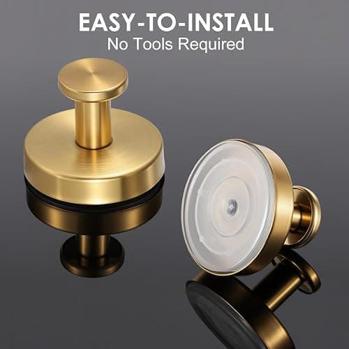 PZTO Suction Cup Hooks:Metal Hanger,for Galss Window Door & Tile Wall,Shower Bathroom Towel Holder Hanging Hook, 2 Pack (Antique Gold) thumbnail 7