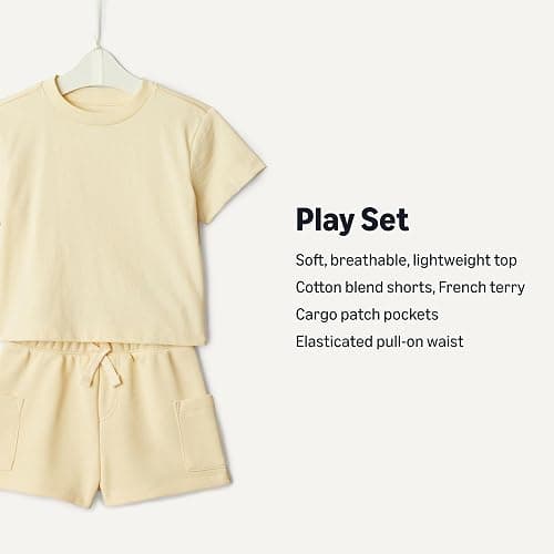 Amazon Essentials x Sofia Grainge Babies, Toddlers, and Boys' T-Shirt and Short Play Set, Multipacks thumbnail 3
