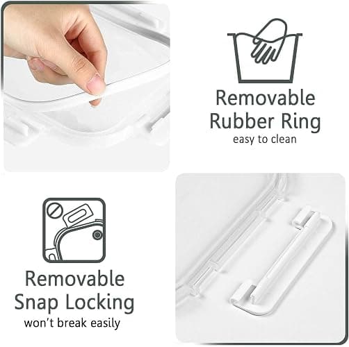 30 Pieces Glass Food Storage Containers  - Microwave, Oven, Freezer and Dishwasher Friendly (White) thumbnail 8