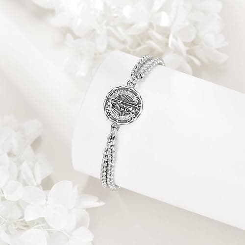YFN Patron Saint Bracelet Sterling Silver Religious Protector Bracelet Jewelry Gift for Women Men thumbnail 2