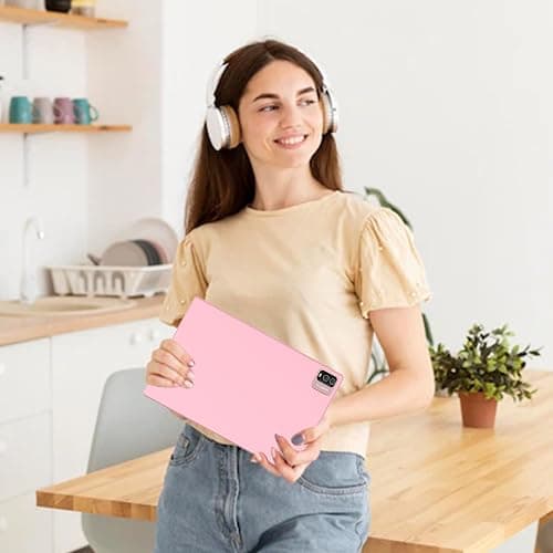 ZZB 2 in 1 Tablet with Keyboard Case Mouse Stylus Pen, 10 inch Tablet Android 14.0 Tablets PC Set, 8GB RAM+64GB ROM Tableta Computer 10.1" IPS Screen 2MP+8MP Dual Camera WiFi BT Tab Pink/Girls thumbnail 3