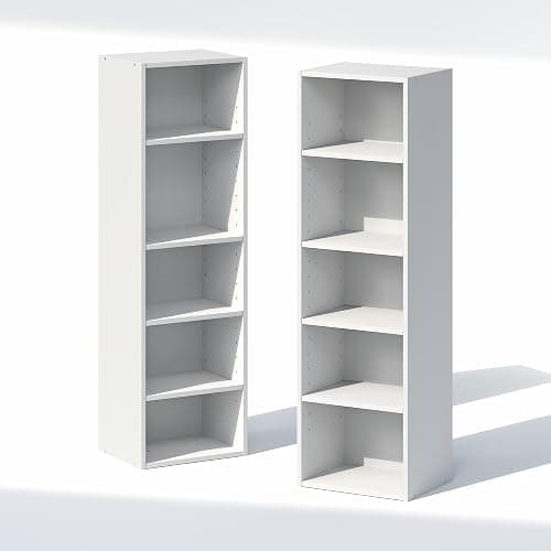 Furinno PASIR 10-Tier Closet Organizers and Storage, Open Shelf, Storage Organizer, 12-Inch Width, for Closet, Bedroom, White thumbnail 9