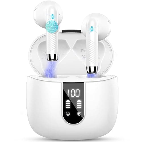 Wireless Earbuds, Bluetooth 5.4 Headphones NEW Wireless Headphones with 4 ENC Mic, 56H Bluetooth Earphones in Ear Noise Cancelling Deep Bass, Mini Ear Buds Bluetooth Earbuds IP7 Waterproof LED Display - Image 1