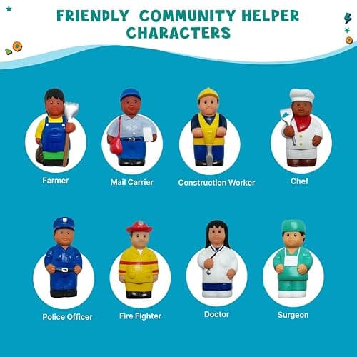Get Ready Kids Multicultural Career Figures Set of 8-5 inch Chunky Toys | Large 5 inch community helper figurines for early learning and creative play, pre-k safe for 12m+ thumbnail 5