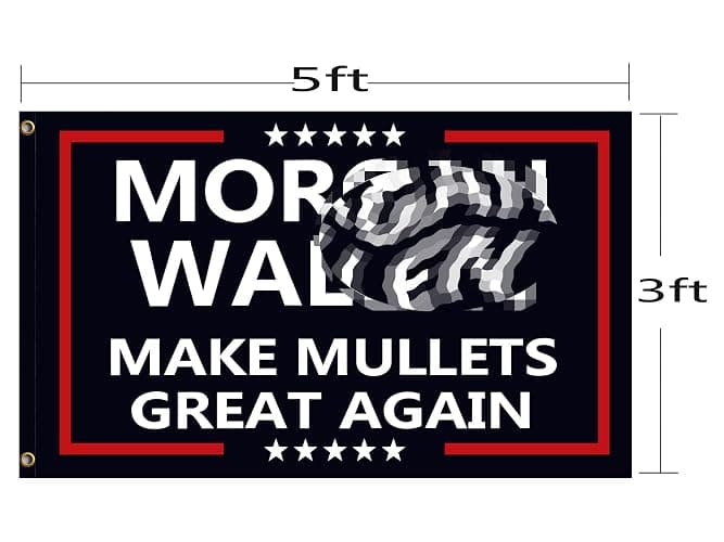 Make Mullets Great Again Flag-Mor-gan W allen Flag-3x5ft Cool Banner Funny Tapestry Parade Banner Indoor and Outdoor Decorations thumbnail 2