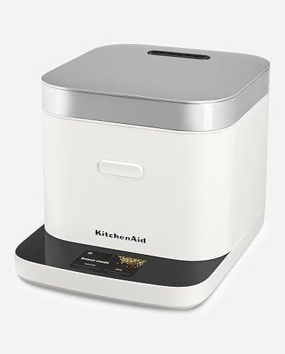 KitchenAid Compact 8 Cup Grain and Rice Cooker, Integrated Scale, KGC2154PL | Precise Pour Technology, Integrated Scale, 16 Presets, Steam cooking basket, Easy to Clean, Porcelain White thumbnail 9