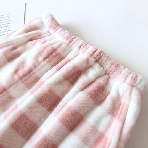 codcm Womens Plaid Fluffy Pajama Pants Fuzzy Fleece Cozy Lounge Pants with Pockets Winter Warm Pj Bottoms thumbnail 3
