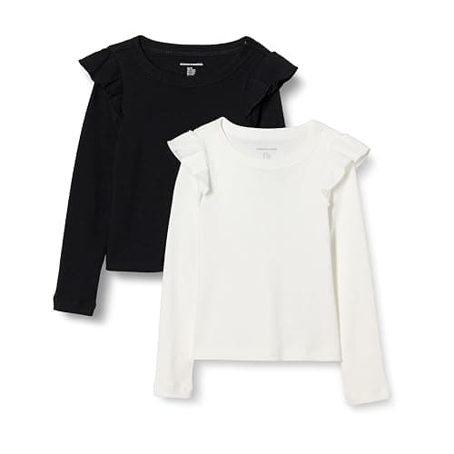 Amazon Essentials Girls and Toddlers' Long Sleeve Ruffle T-Shirt - Image 1