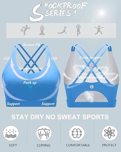 RUNNING GIRL Sports Bras for Women,Padded Sports Bra Tank Top Sexy Crisscross Back High Impact Longline Workout Yoga Bra thumbnail 4