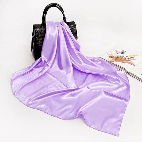 vimate 35" Square Silk Like Head Scarf - Women's Fashion Satin Scarf Bandana for Hair Wrapping at Night. thumbnail 3