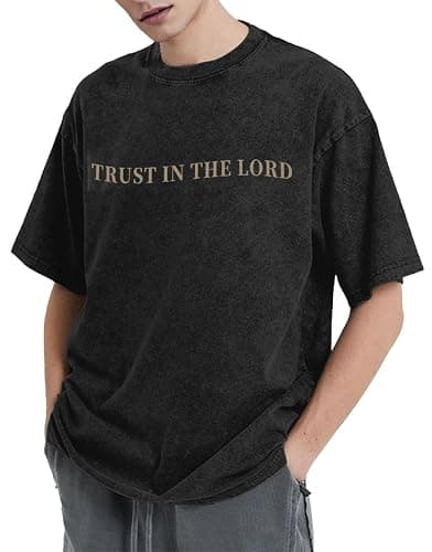 PANOZON Trust in The Lord Tshirts Christian Faith Jesus Religious God Tops Man Woman Shirts Y2K Short Sleeve thumbnail 3