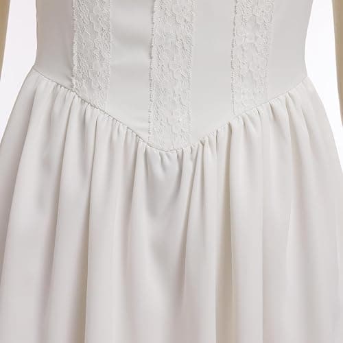 Odizli Damen Sommer Sexy Ärmellos Spaghettiträger Boho Blumen Spitze Kurz Minikleid thumbnail 4