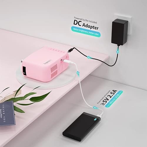 Portable Projector, ksbaby Outdoor Projector, LED Aesthetic Video Mini Projector for Outdoor Portable Movies Compatible with HDMI, USB, Laptop, TV Stick, iOS and Android Phone thumbnail 7