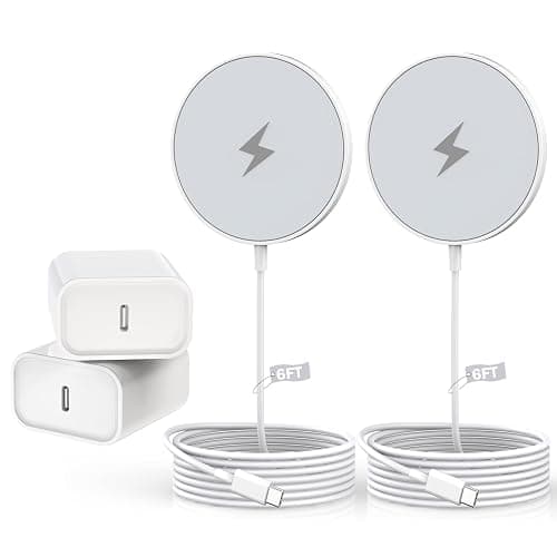 Magnetic Charger for iPhone 17,Mag-Safe Fast Wireless Charging 2Pack 15W 6Foot Magnetic Apple Charger Pad with 2Pack USB C PD Fast Charging Block for iPhone 17/17 Pro/16 ProMax/Plus/15,AirPods 3/Pro 2 - Image 1