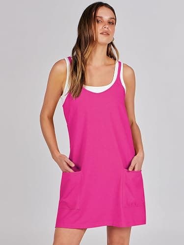 ANRABESS Women Athletic Dress Summer Tennis Workout Active Sports Mini Romper Dress Built in Shorts Travel Vacation Clothes thumbnail 7