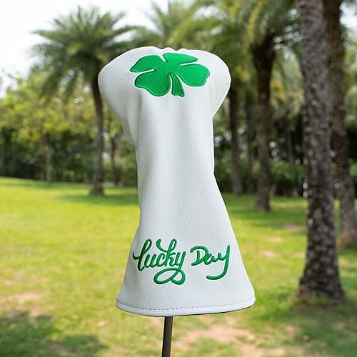 Montela Golf Club Covers Lucky Clover Golf Driver Covers Fairway Wood Head Cover Hybrid Headcover Leather 3 Wood Headcovers Golf Head Covers for Scotty Cameron Taylormade Titleist Odyssey thumbnail 7