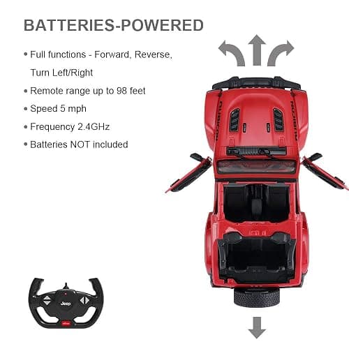 RASTAR Off-Road Remote Control Car, 1:14 Jeep Wrangler JL RC Off-Road Racing Vehicle Toy Car for Kids Adults, Spring Suspension/Door Open, 2.4Ghz RED thumbnail 7