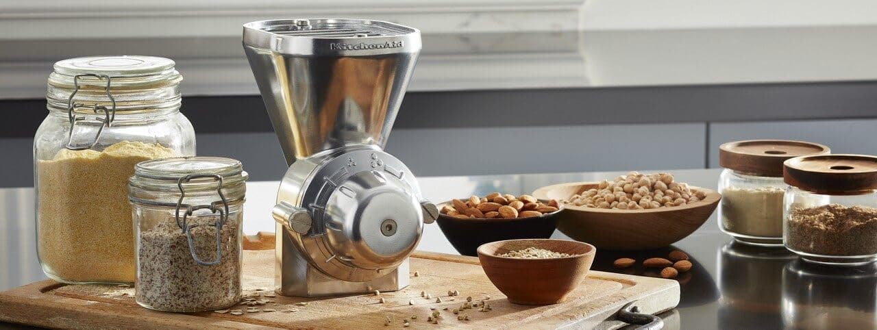 KitchenAid KGM All Metal Grain Mill Attachment for KitchenAid Stand Mixers | Fits any household KitchenAid Stand Mixer, 12 Grind Levels, Easily Grind a Variety of Grains, included Cleaning brush thumbnail 2