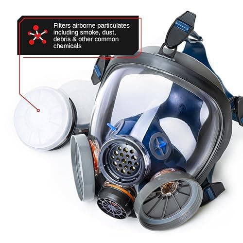 Parcil Distribution Gas Mask Survival Nuclear and Chemical Full Face Respirator - Organic Vapor & Particulate - CE Tested thumbnail 5