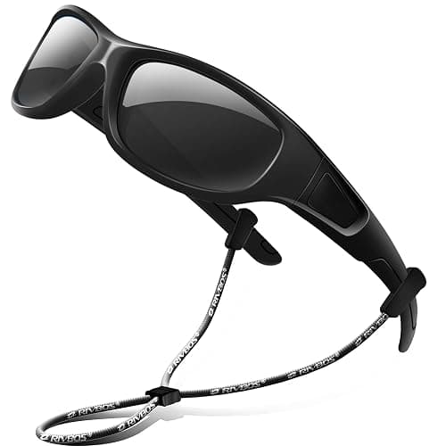 RIVBOS Kids Sunglasses Polarized UV400 TPE with Strap for Boys Girls RBK037 | Suitable ages 3-8 Flexible rubber frame with UV protection and secure strap for boys and girls during travel,beach,outdoor - Image 1