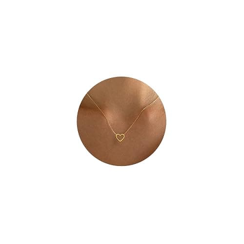 Tewiky Layered Disc Circle Choker Necklace 18k Gold Plated Double Lip Satellite Beaded Chain Necklace for Women Girls - Image 1