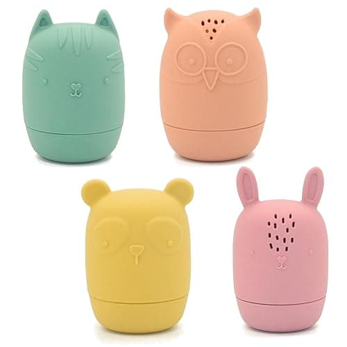 PandaEar Baby Bath Toys, 4 Pack Silicone Bath Toys for Infants Toddlers 6-18 Months, Non Toxic Baby Kids Squeezable Shower Toys - Image 1