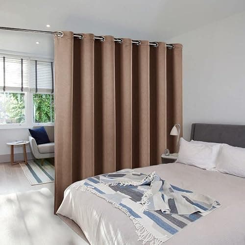 NICETOWN Blackout Blinds for Patio Door - Sliding Door Insulated Blackout Curtains, Extra Wide Curtain for Villa/Hall/Parlor (100 inches W x 84 inches L, Cappuccino) thumbnail 8