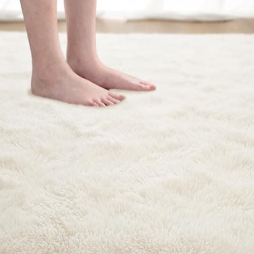Softlife Area Rug for Bedroom, Fluffy Shag Plush 3x5 Cream Rugs for Living Room Girls, Shaggy Throw Soft Fuzzy Small Kids Carpet for Dorm Bedside Ultra Cozy Non-Slip Indoor Decor thumbnail 6