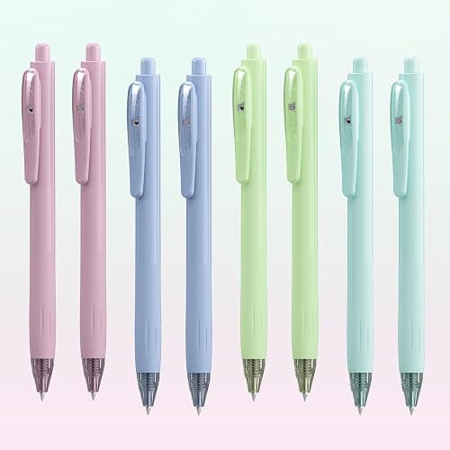 WRITECH Gel Pens Fine Point: Retractable Black Ink Pen Smooth Writing 8ct 0.7mm Medium Point Tip for Journaling Note Taking No Bleed & Smear & Smudge Vivid Color Barrel Silent Click Peekaboo Set thumbnail 7