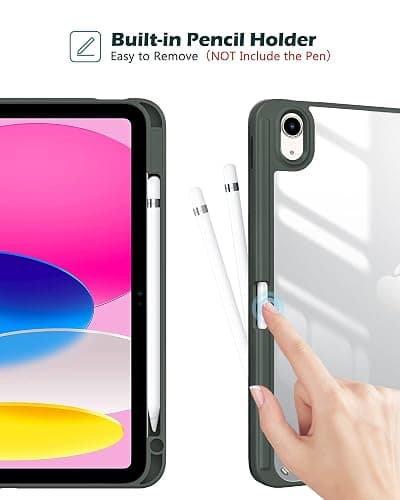 ProCase Hülle für iPad 10. /11. Generation 2022 10,9 Zoll 2025 11" (A16) mit Stifthalter, Stoßfeste Smart Case Cover mit transparenter Rückseitenschale Schutzhülle -Olivegrün thumbnail 4