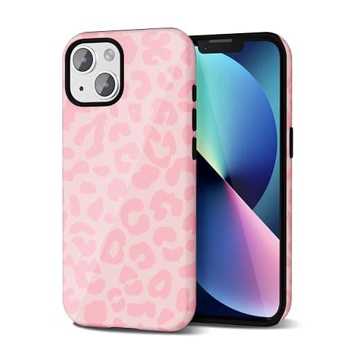 Svanove Cheetah Print Phone Case for iPhone 13/ iPhone 14 Case Girly, Cute Leopard Case for Women, Luxury Trendy Retro Cool Animal Print Design, Aesthetic Pattern Y2k Hard Shell Plastic Cover, Pink - Image 1