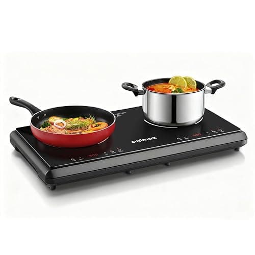 Electric Stove,Cusimax Electric Hot Plate for Home,9 Temperature and 1800w Power Level,Double Infrared Burner with Sensor Touch,Kids Safety Lock,Timer,Ceramic Countertop Stove - Image 1