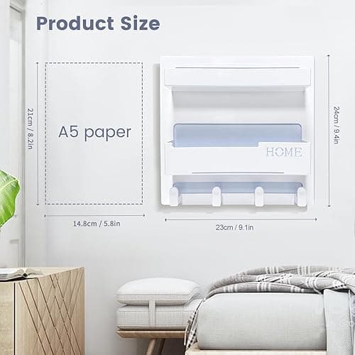 Floating Shelves for Bedside Shelf Accessories Organizer, Wall Mount Self Stick On, Cute Room Decor Aesthetic, Girls Room Decor, Cool Stuff For Bedroom Storage And Organization, Bedside Wall Organizer thumbnail 3