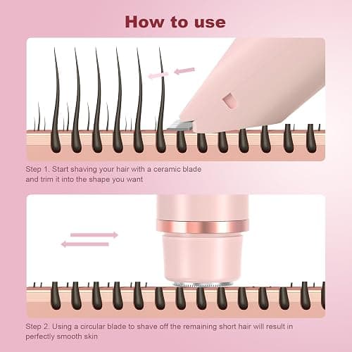 CheckSimple 2025 New Bikini Trimmer for Women,Dermave Bikini Shaver,2-in-1 Electric Razors for Women(Pink) thumbnail 4