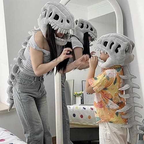 YLBUH Spinosaurus Plush Dino Outfit, 3D Outfit Halloween Fun Dinosaur Skeleton Plush Costume with Spine Extension for Parties thumbnail 2