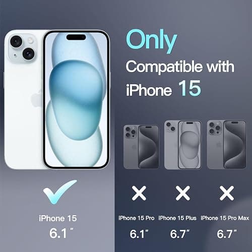 JETech Coque Magnétique pour iPhone 15 6,1 Pouces Compatible avec MagSafe, Etui Translucide Mat Arrière Housse Fine Antichoc (Dos Bleu) thumbnail 2