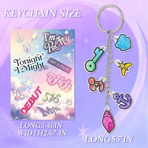 JRRZETA Katseye Keychain Merch,Soothing Shell,Limitless Key,Guardian Shield,Dual Cherry,Stellar Tiara,Dream Anchor for Fans thumbnail 7