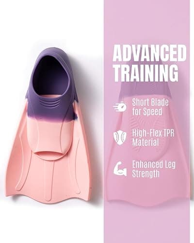 seasprint Swimming Training Fins, Comfortable Swim Flippers for Swimming and Diving, Swim Fins for Lap Swimming, Size Suitable Kids Girls Boys Adult thumbnail 3