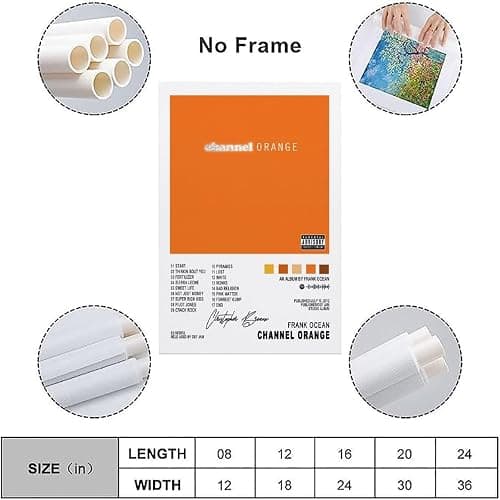 Frank Ocean Album Cover Poster - Channel ORANGE Decorative Painting Canvas Wall Art, 12x18inch (30x45cm) - Modern Family Bedroom Decor thumbnail 3