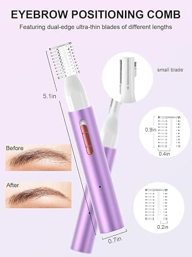 Ginity LED Display Ear and Nose Hair Trimmer Clipper for Men Women,Upgrade Rechargeable 2 in 1 Professional Painless Eyebrow & Facial Hair Trimmer with Powerful Motor and Dual-Edge Blades thumbnail 4