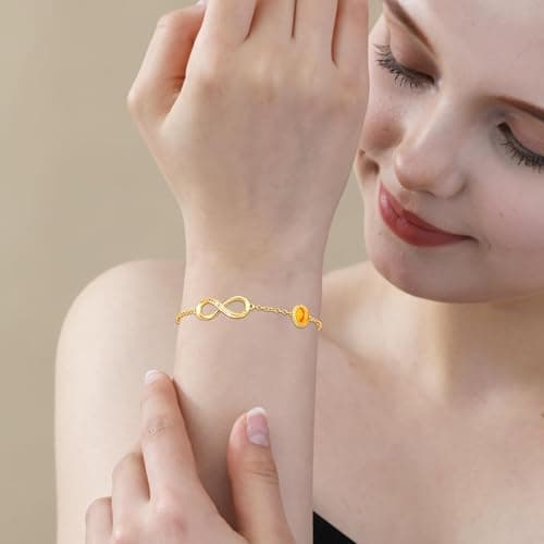 Miss Chipmunk Softball/Volleyball/Soccer/Basketball Bracelet for Girls Teen Women,14K Gold Plated Infinity Charm Link Bracelet Sports Accessories Jewelry Gifts for Lovers Players Team Coach thumbnail 3