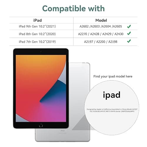4UBonLife Coque pour iPad 10,2 Pouces 9ème/8ème/7ème Génération 2021/2020/2019, Housse Étui de Protection Léger Coque Arrière en PC Rigide Translucide Givré pour iPad 9/8/7, Or Rose thumbnail 2