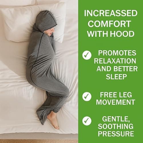 Compression Sleep Sack, Ultra-Lightweight Wearable Blanket for Stress & Anxiety Relief, Breathable Stretch Fabric Sleep Pod. thumbnail 5