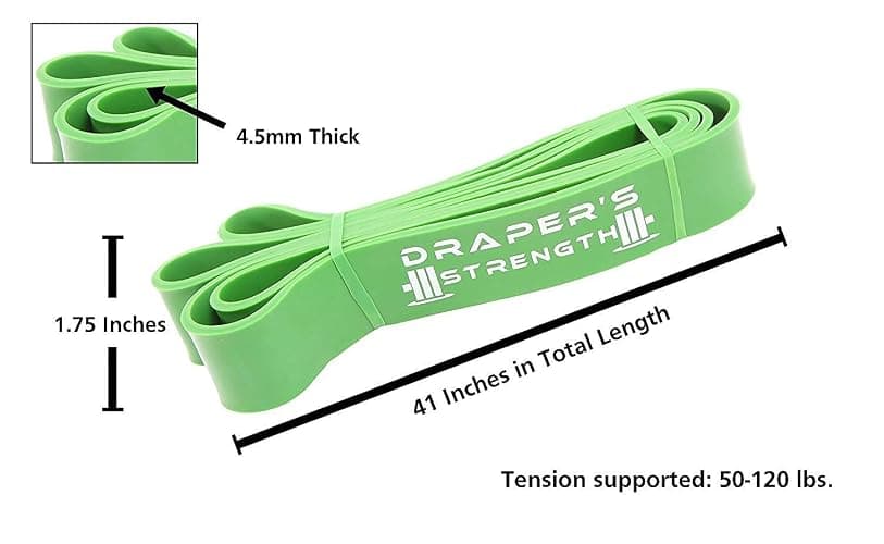 Draper's Strength Heavy Duty Resistance Stretch Loop Bands for Powerlifting Workout Exercise and Assisted Pull Ups thumbnail 3