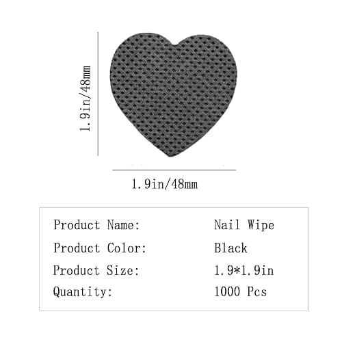 1000 PCS Lint Free Nail Wipes, Nail Polish Remover Wipes, Gel Nail Polish Remover, Lash Glue Cleaning Pads, Black thumbnail 2