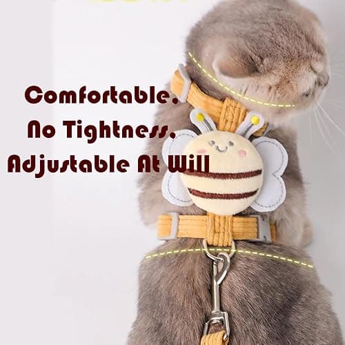 Cat Harness and Leash Set, Cat Harness Escape Proof, Rabbit Harness and Leash Set, Costumes for Cats and Bunny(A, Middle) thumbnail 4